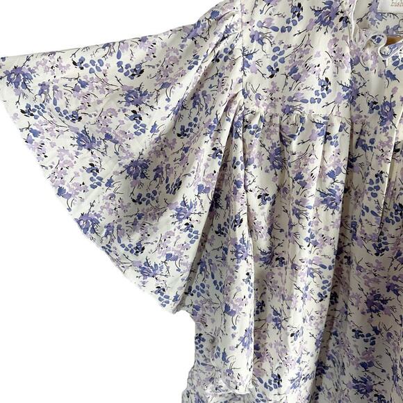 Bishop + Young Camille Flutter Sleeves Blouse Botanical Print Size XL Casual - Picture 6 of 12